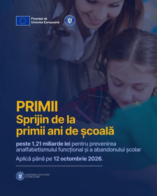 Ministerul Educației a lansat PRIMII pentru prevenirea analfabetismului și abandonului școlar