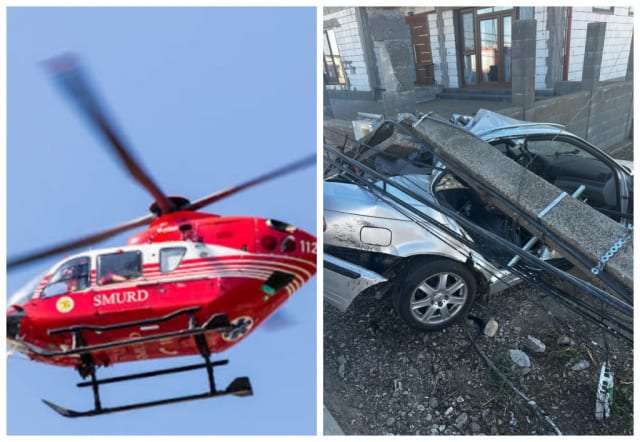 Elicopterul SMURD a fost chemat la Câmpia Turzii pentru copilul rănit grav în accident, trafic blocat