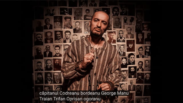 rapper în costum de deținut, simboluri legionare, muzică underground