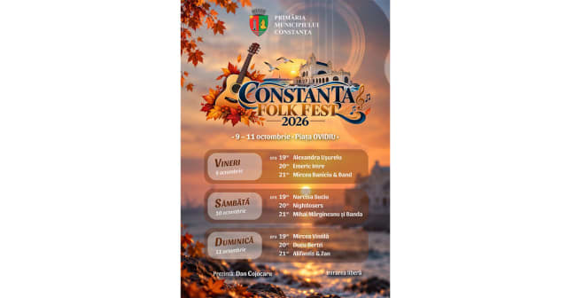 Constanța Folk Fest 2026 aduce artiști renumiți în Piața Ovidiu