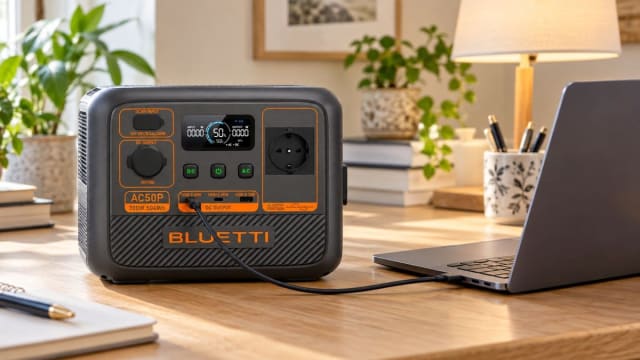 stație de energie portabilă cu aparate conectate