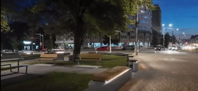 zona amenajată din Burdujeni, sens giratoriu
