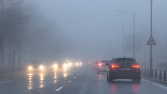 Ceață densă în Constanța reduce vizibilitatea în trafic
