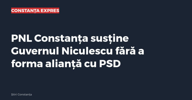 PNL Constanța susține Guvernul Niculescu fără a forma alianță cu PSD