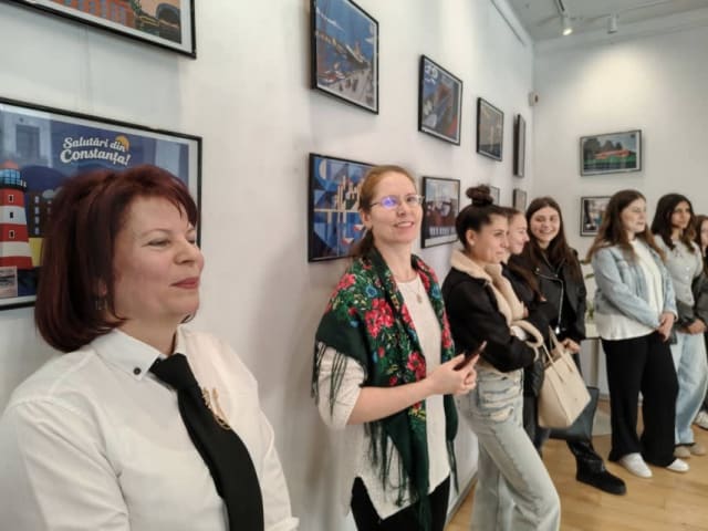 expoziție de grafică vectorială despre Portul Constanța