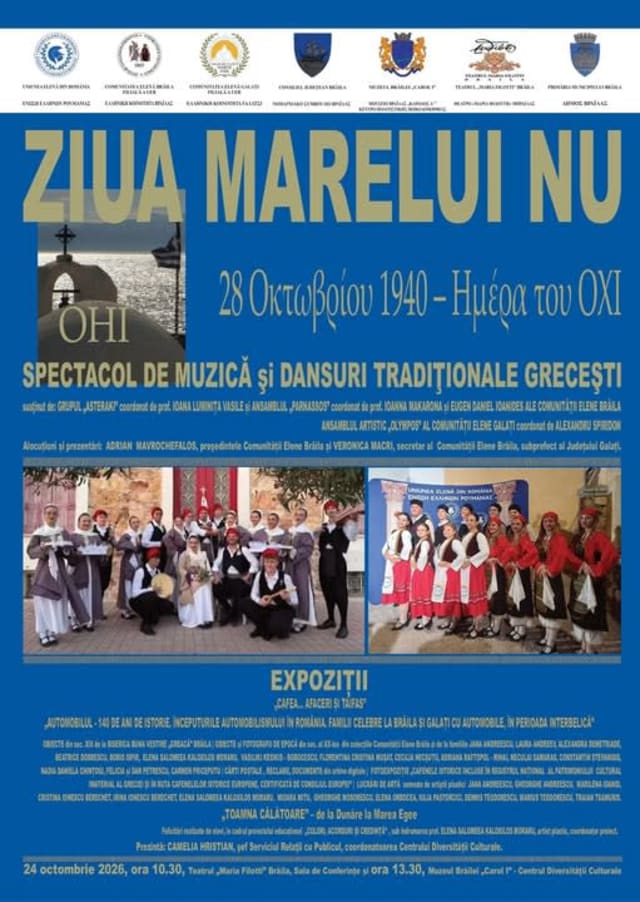spectacol de dansuri tradiționale grecești, expoziție culturală în Brăila