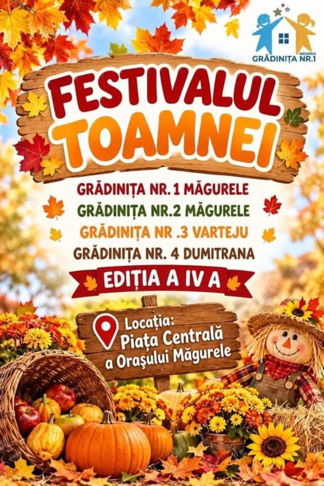 copii și părinți la festival, decorațiuni de toamnă