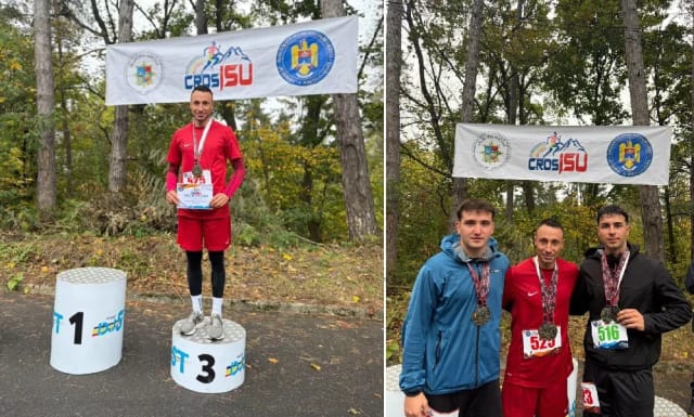 pompier pe podium la competiție montană
