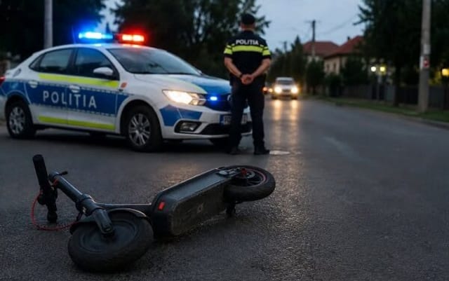 polițiști controlând participanți la trafic pe două roți