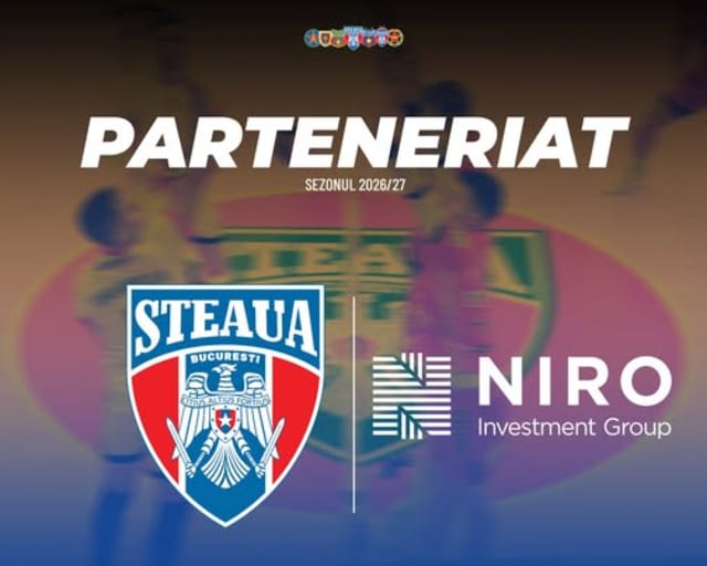 echipă volei Steaua București și logo NIRO Investment Group