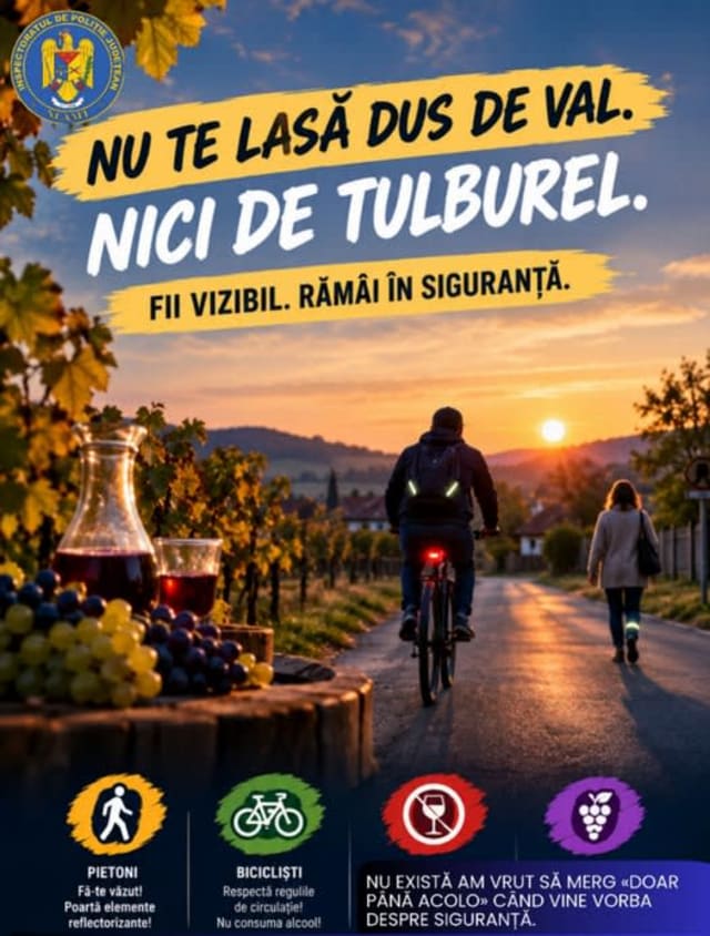 trafic sigur toamna, pietoni, bicicliști