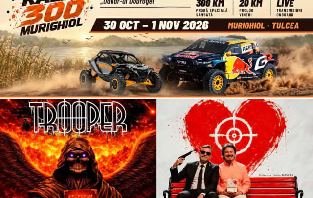 Public la un eveniment în Tulcea, scenă de teatru și rally raid