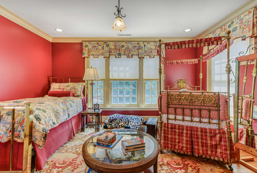 Red bedroom nursery
