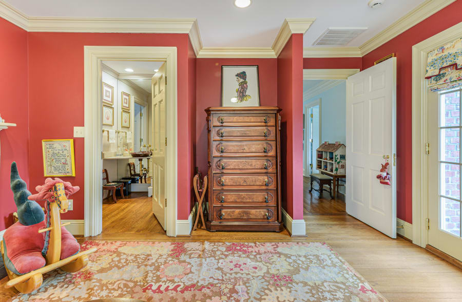 Red bedroom nursery