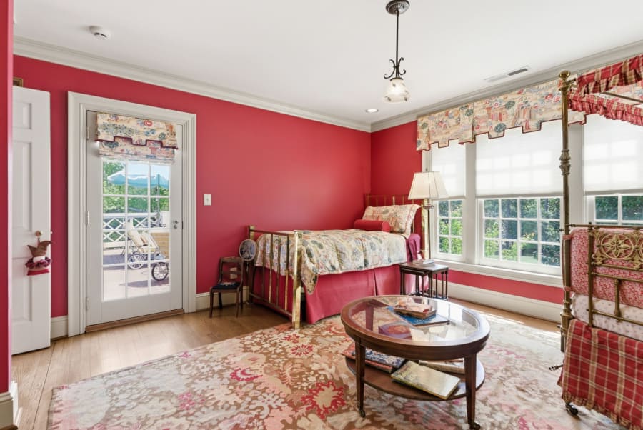 Red bedroom nursery