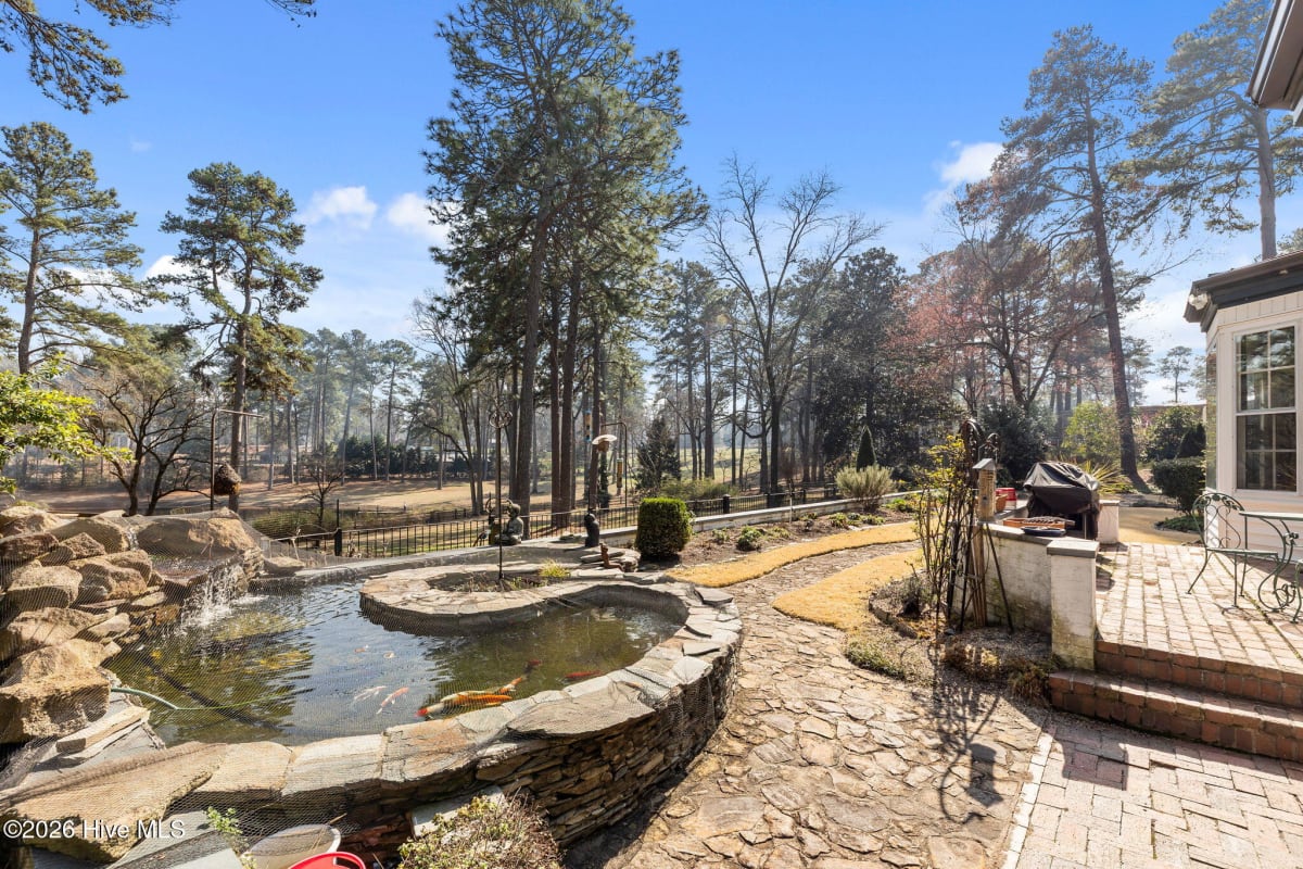 The pond and wooded acreage