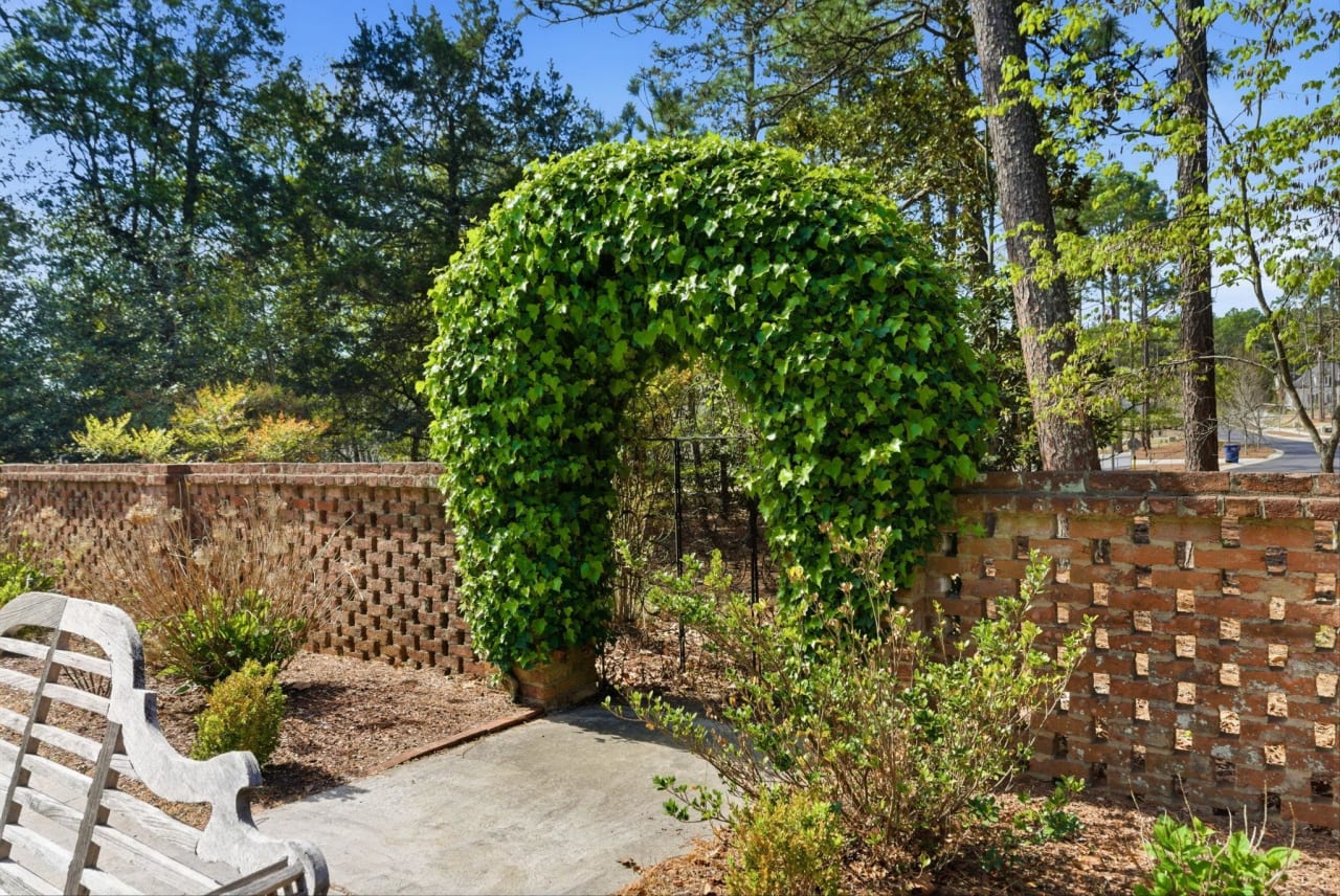 Pool garden brick wall