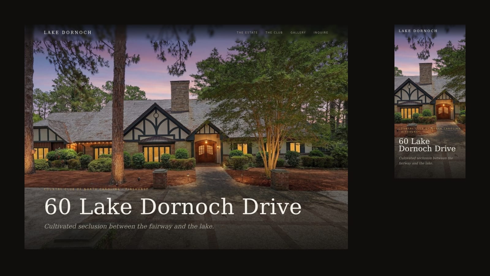 60 Lake Dornoch Drive — a single-property site built by Rachel Hernandez Studio