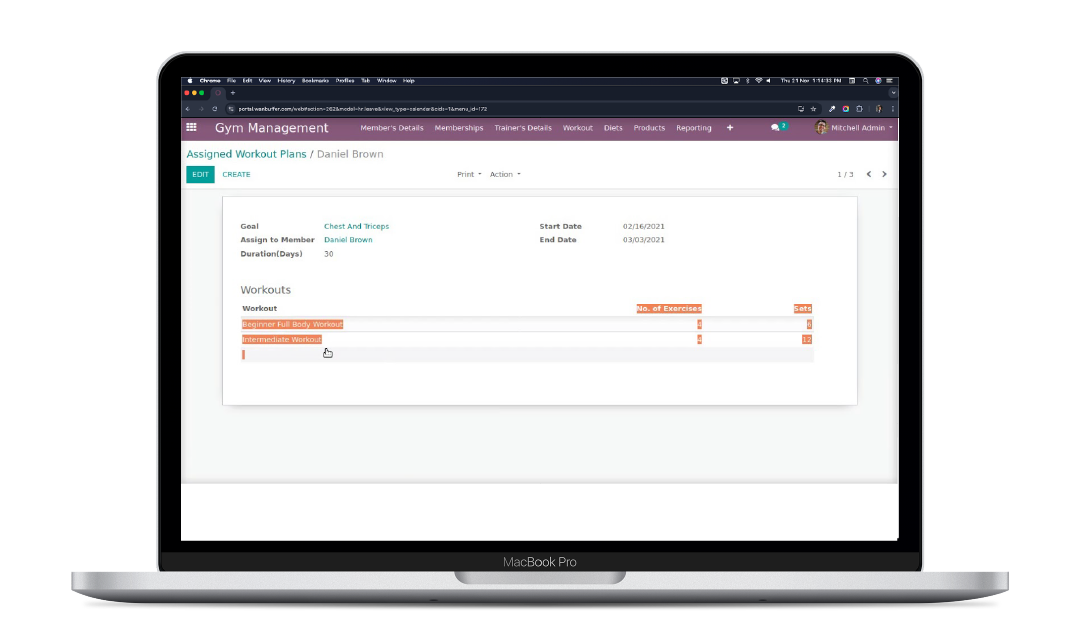 Gym Management Dashboard