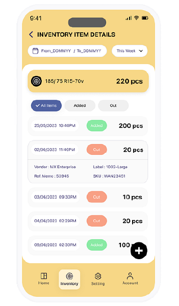 Warehouse Management Mobile Screens