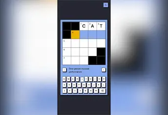Screenshot of React Mini Crosswords App project
