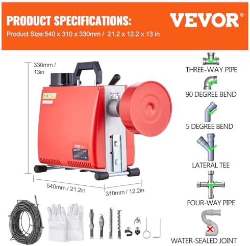 Vue 7 de Vevor Deboucheur Electrique Canalisation