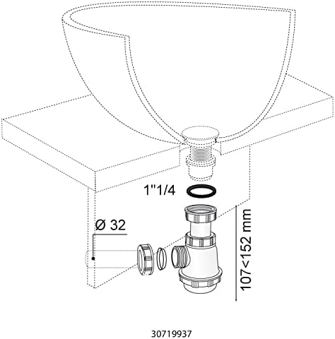 Vue 5 de Wirquin Siphon De Lavabo