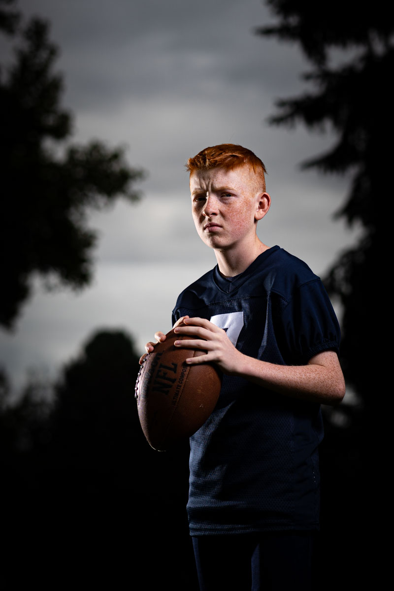 Dramaticly Lit Football Player | IK Photography: Sports Photoshoot