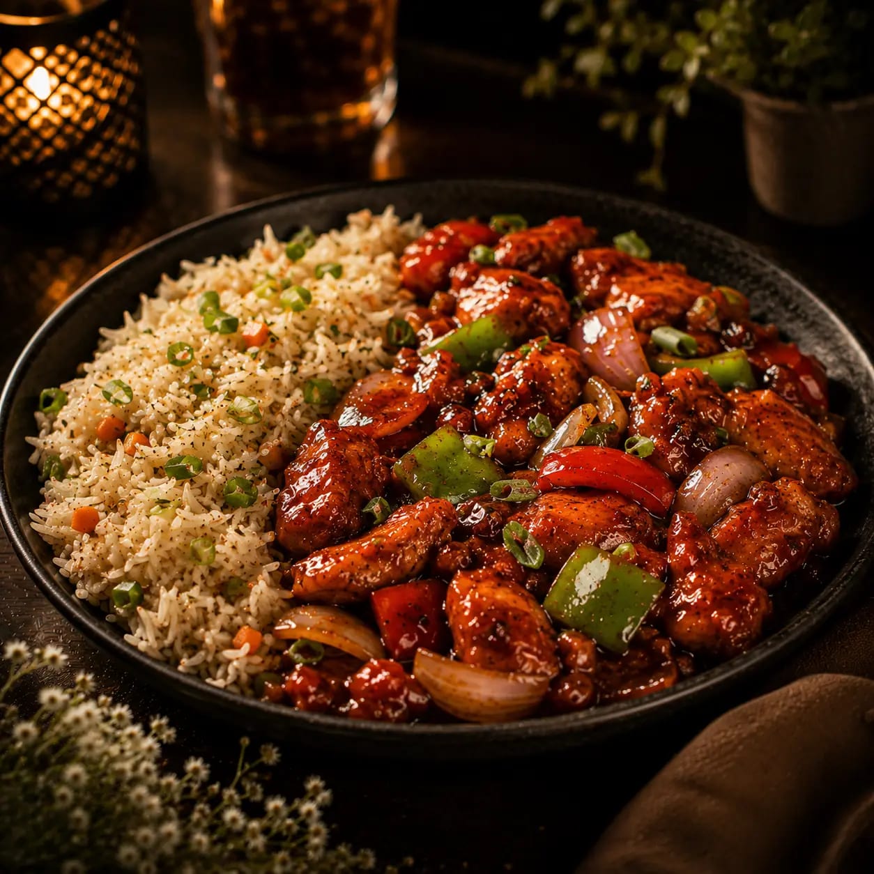 Chilli Chicken with Rice
