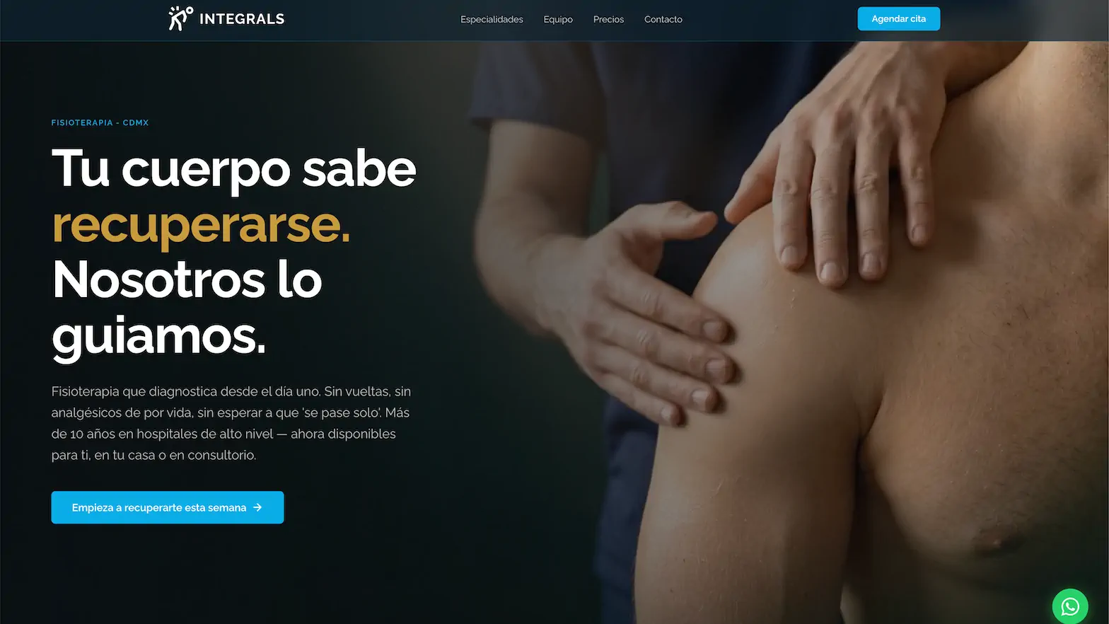 Vista del sitio integralsmx.com — plataforma corporativa B2B