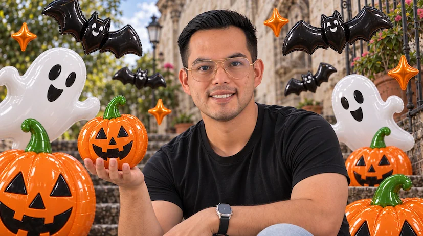Globos 3D de Halloween con IA