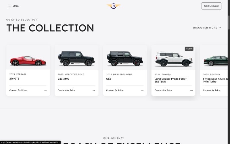 Benson Motors interface 1