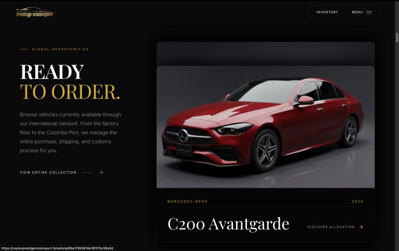 Ceylon Prestige Motorsport interface 3