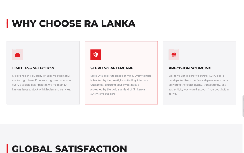 RA Lanka Motors interface 2
