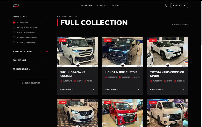 RA Lanka Motors interface 4