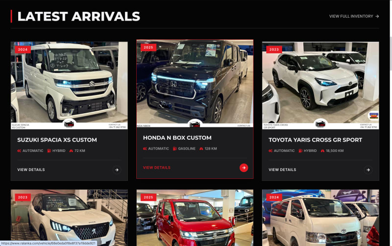 RA Lanka Motors interface 1