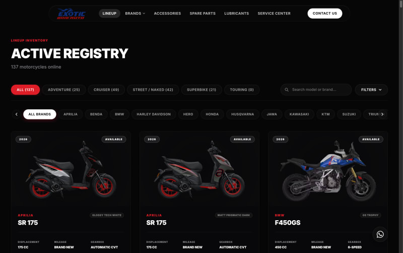 Exotic Bike Auto interface 4