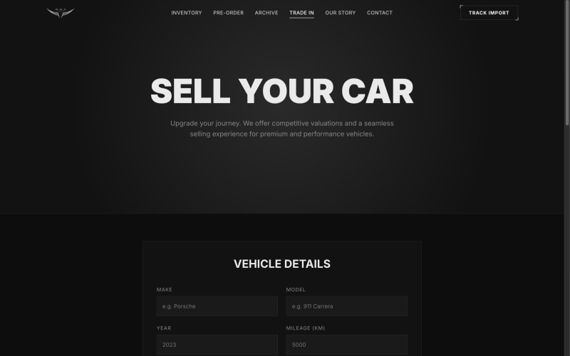 RMA Car Sale interface 8