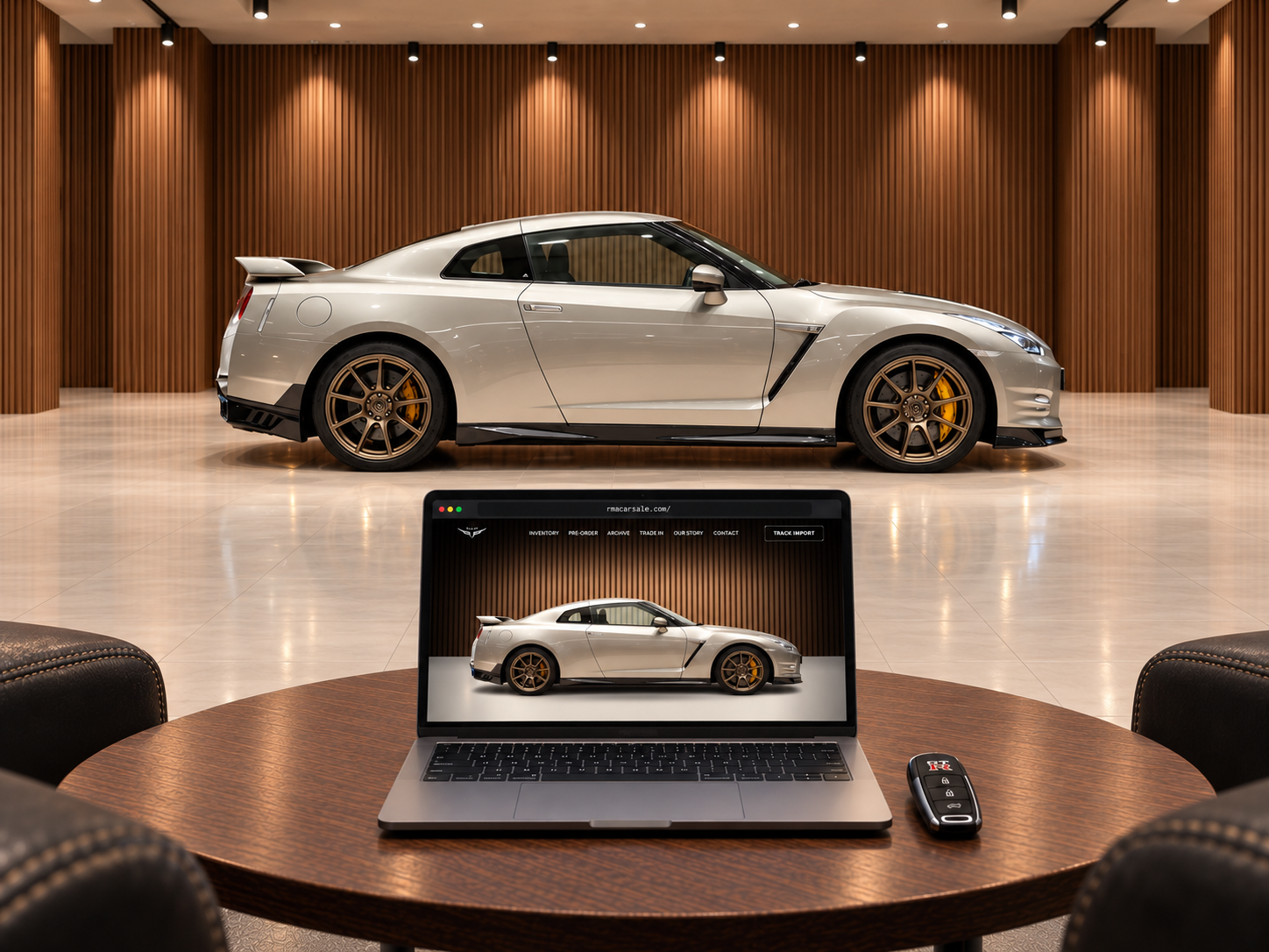 DriveOS Showroom Detail Mockup