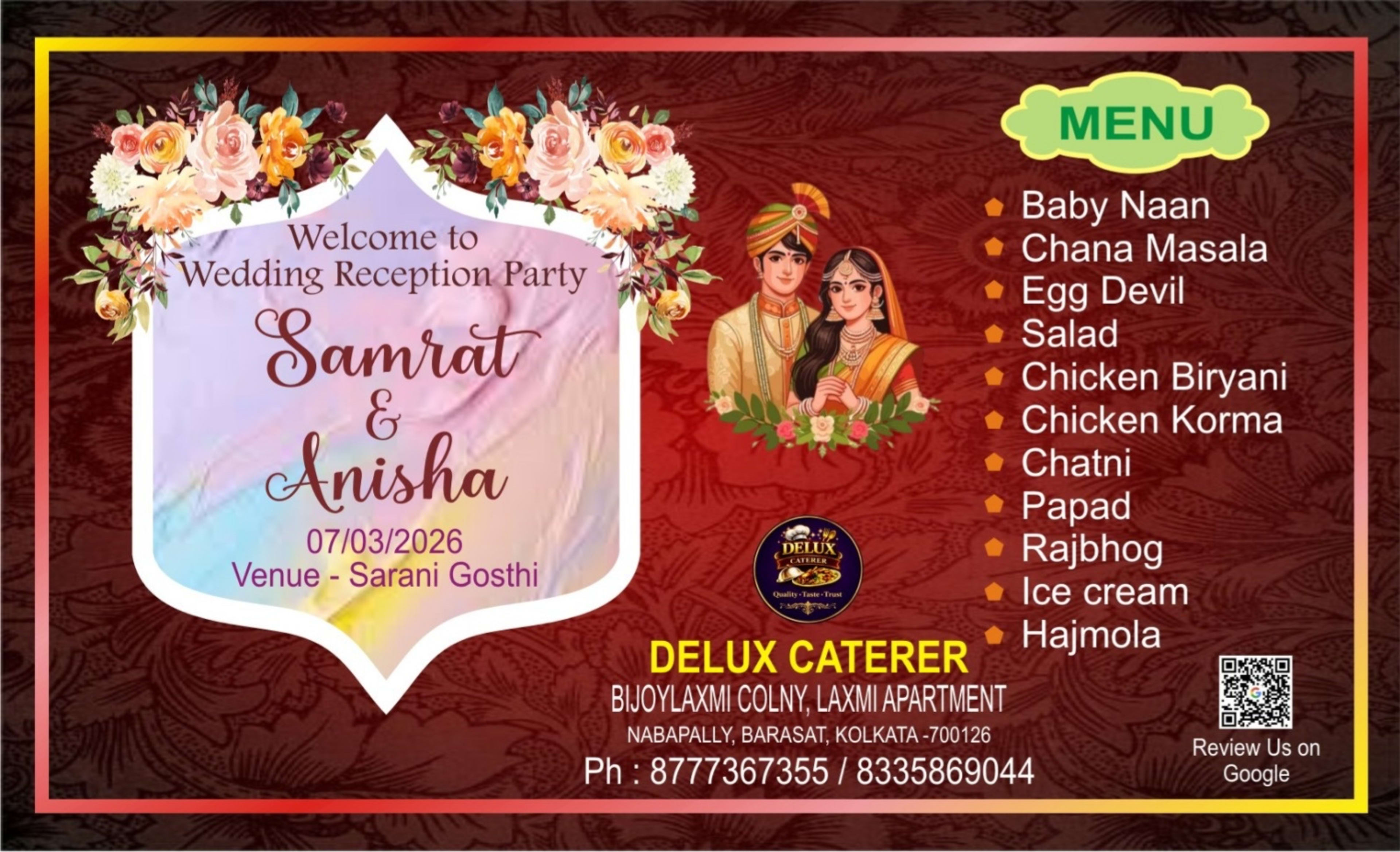 Wedding menu card 4