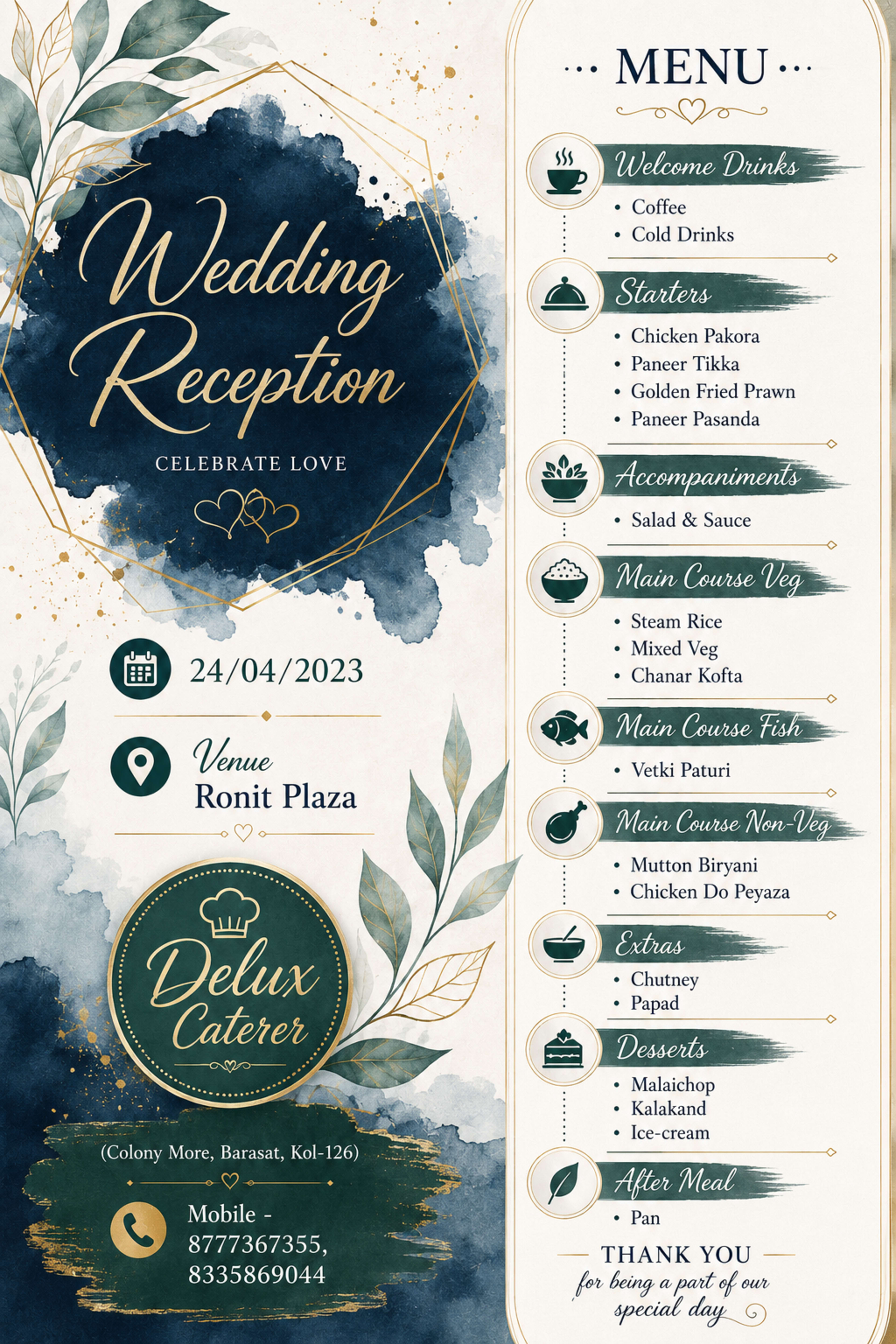 Wedding menu card 7