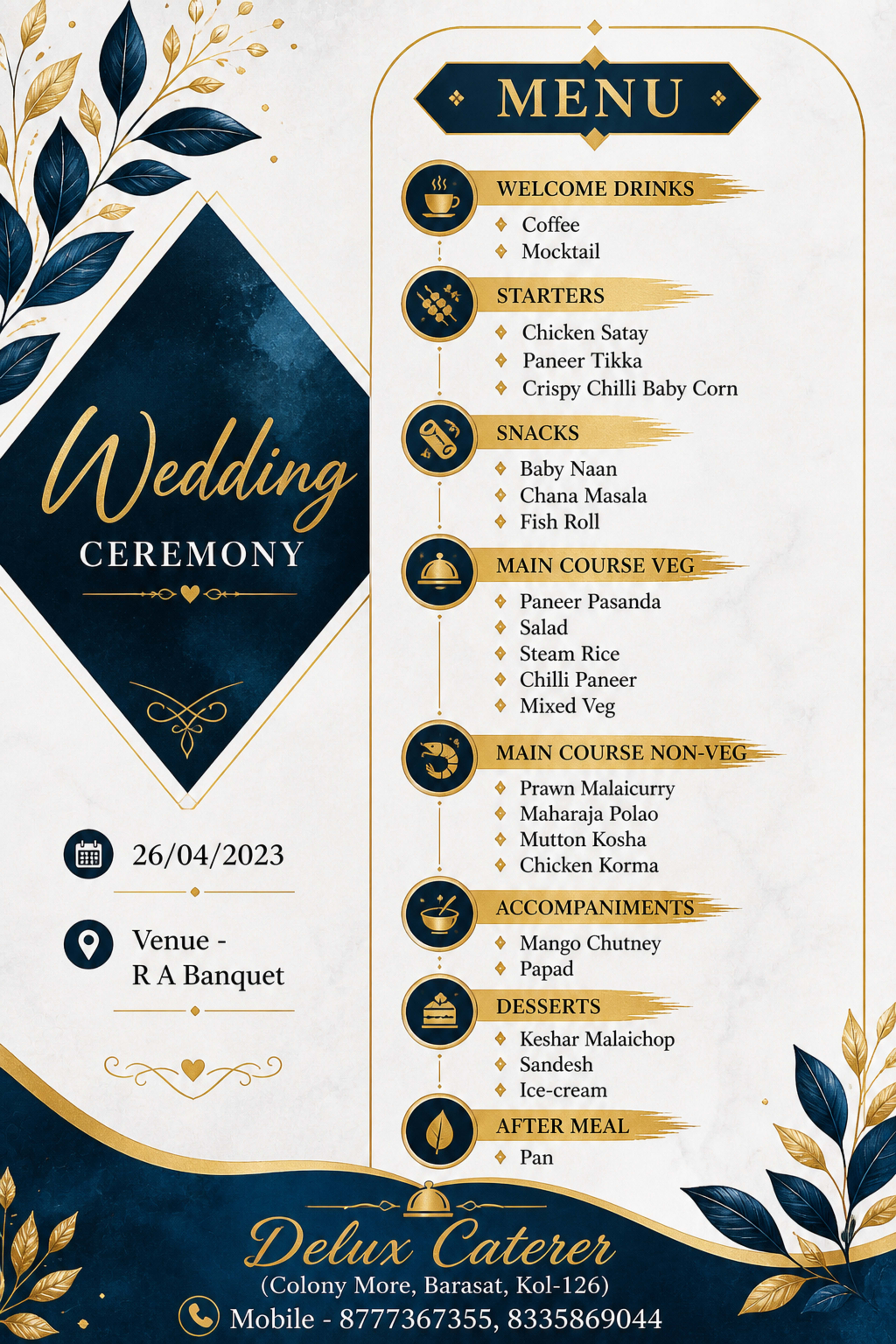 Wedding menu card 8