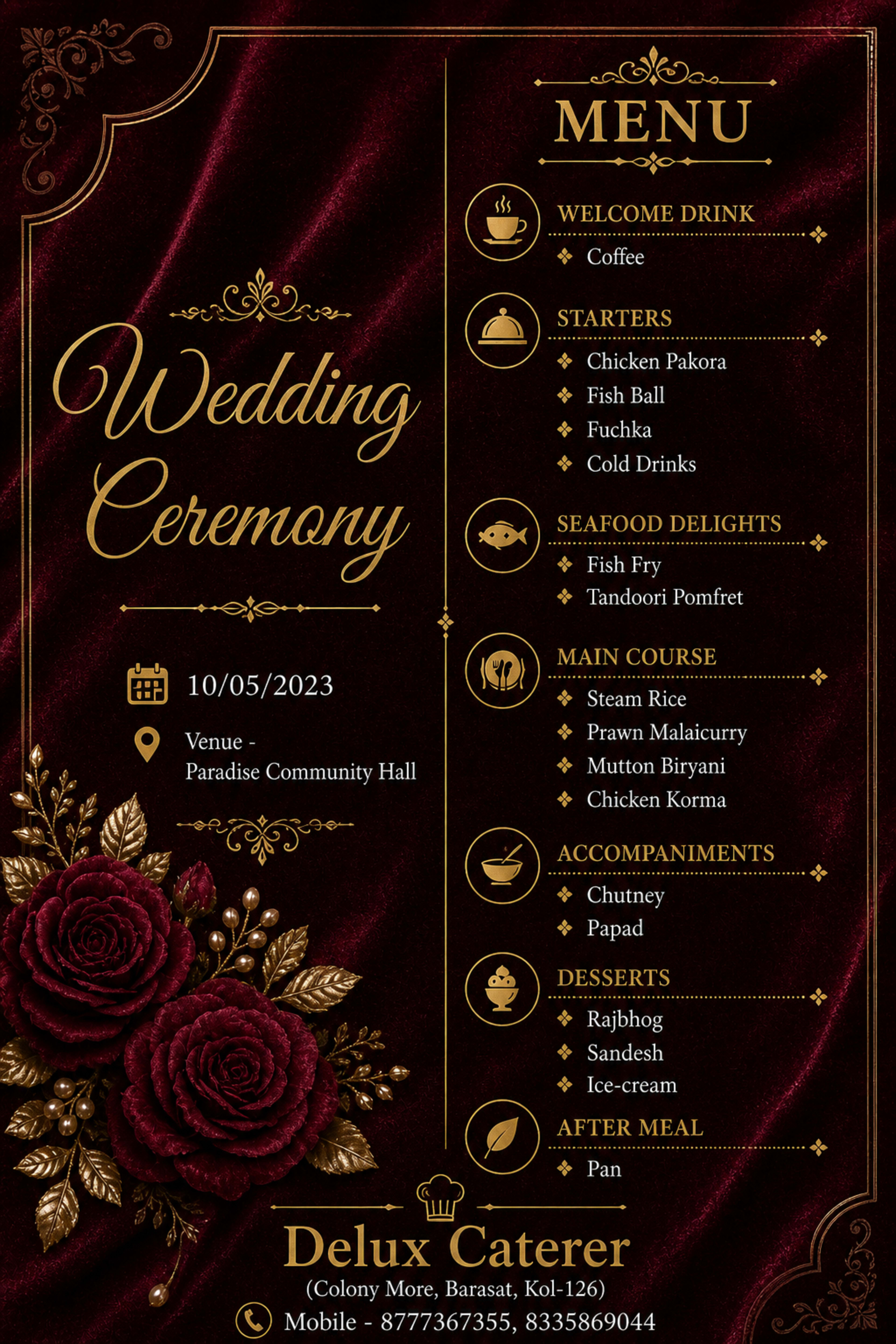 Wedding menu card 9