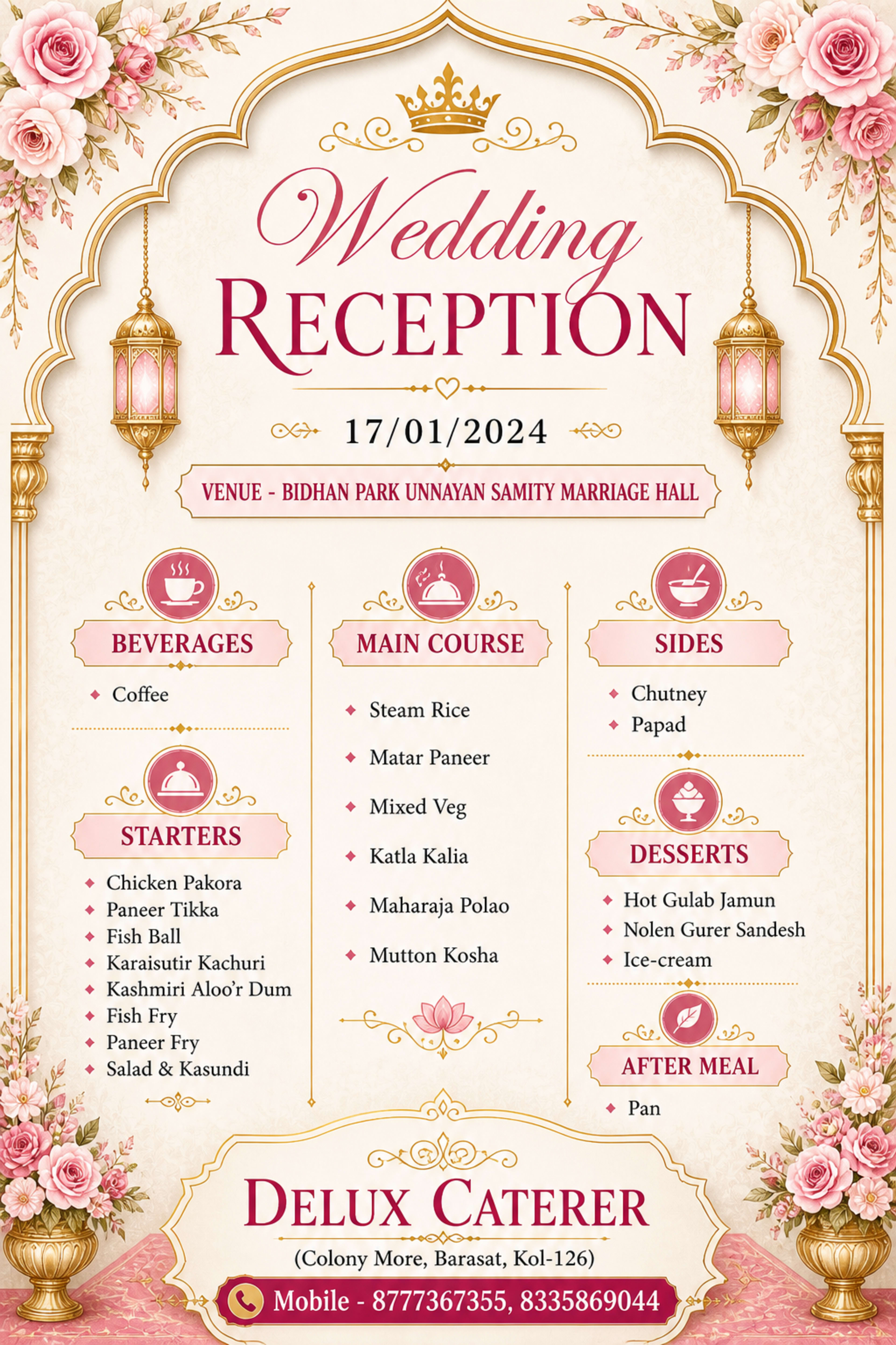 Wedding menu card 12