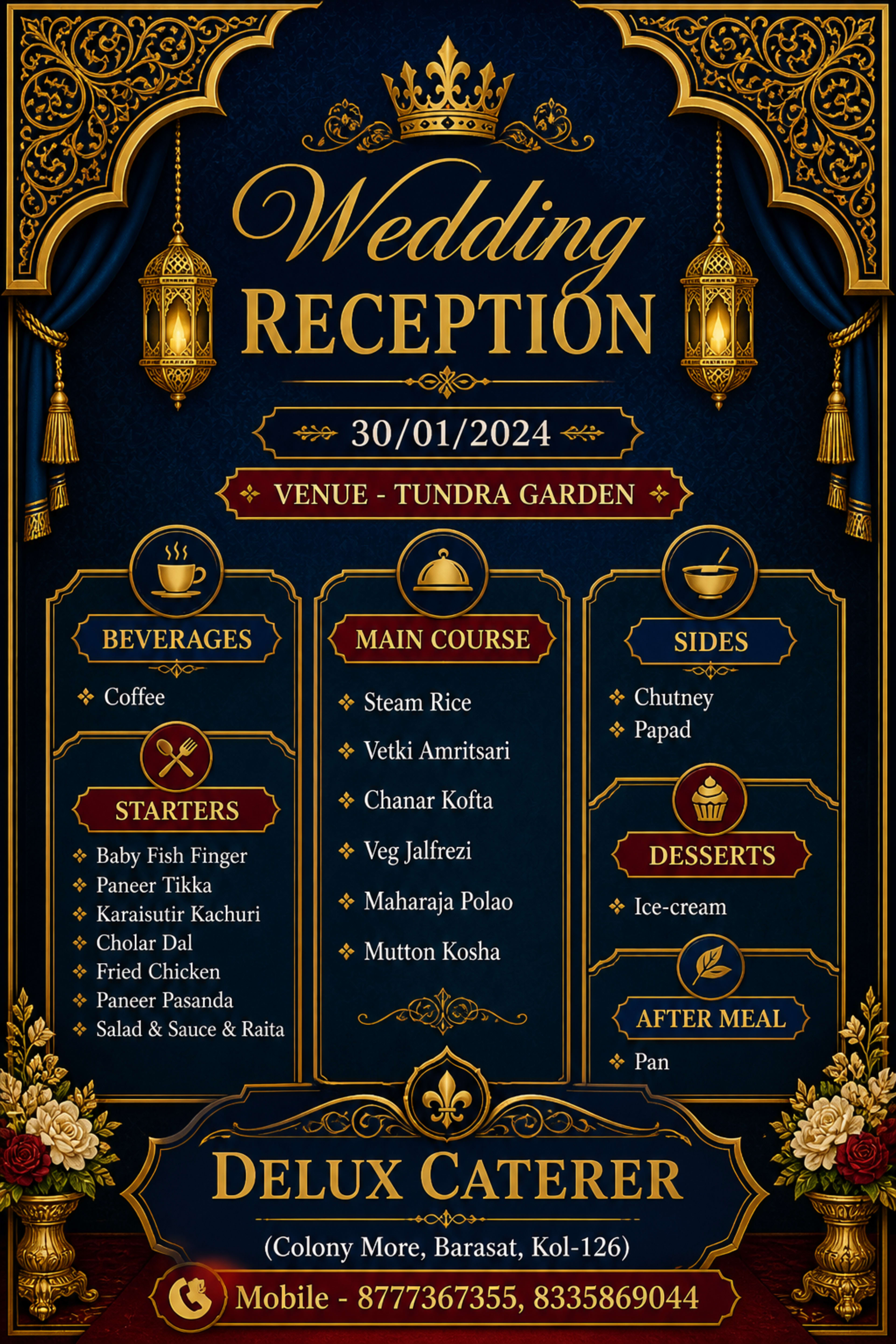 Wedding menu card 13