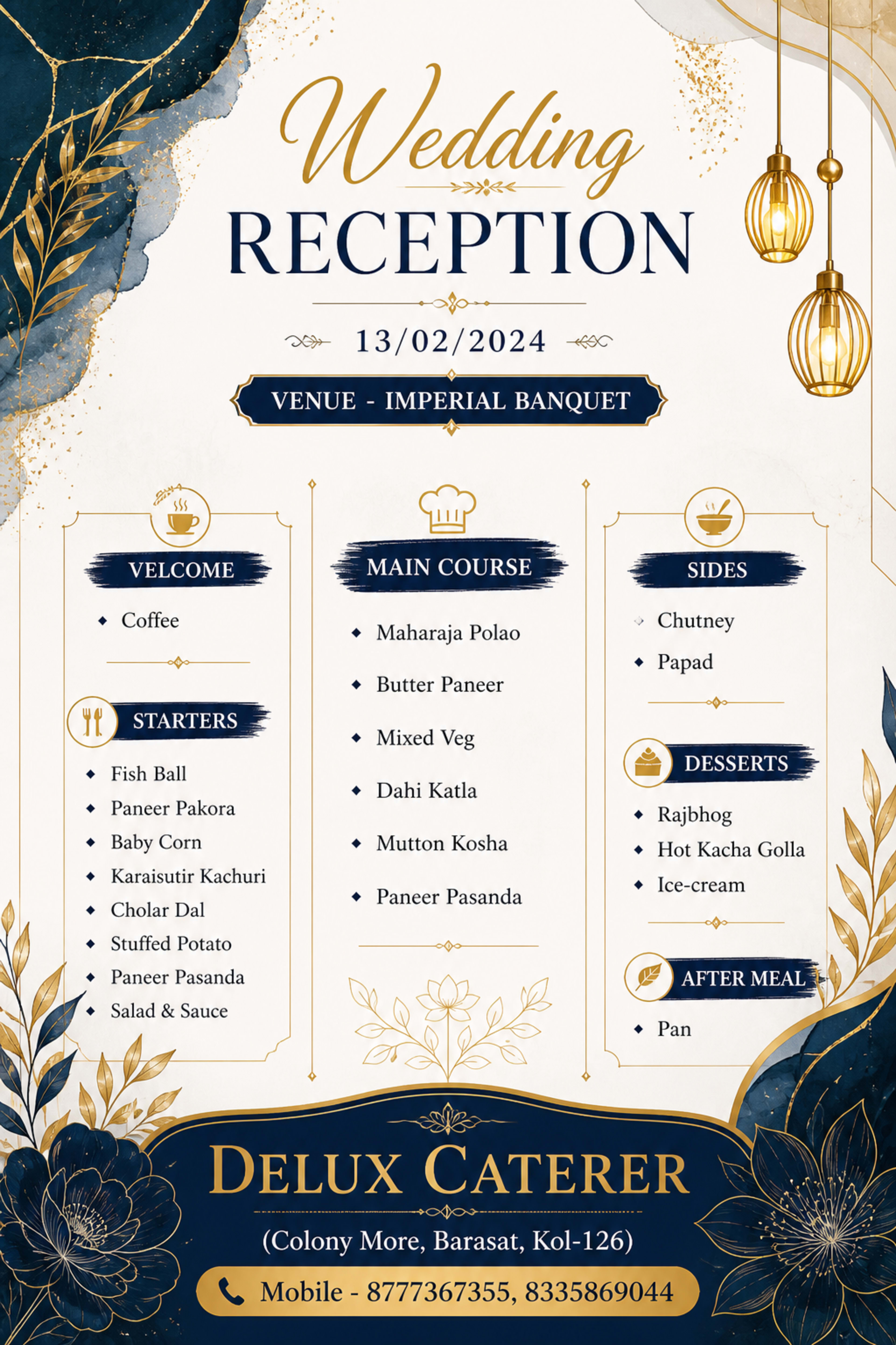 Wedding menu card 15