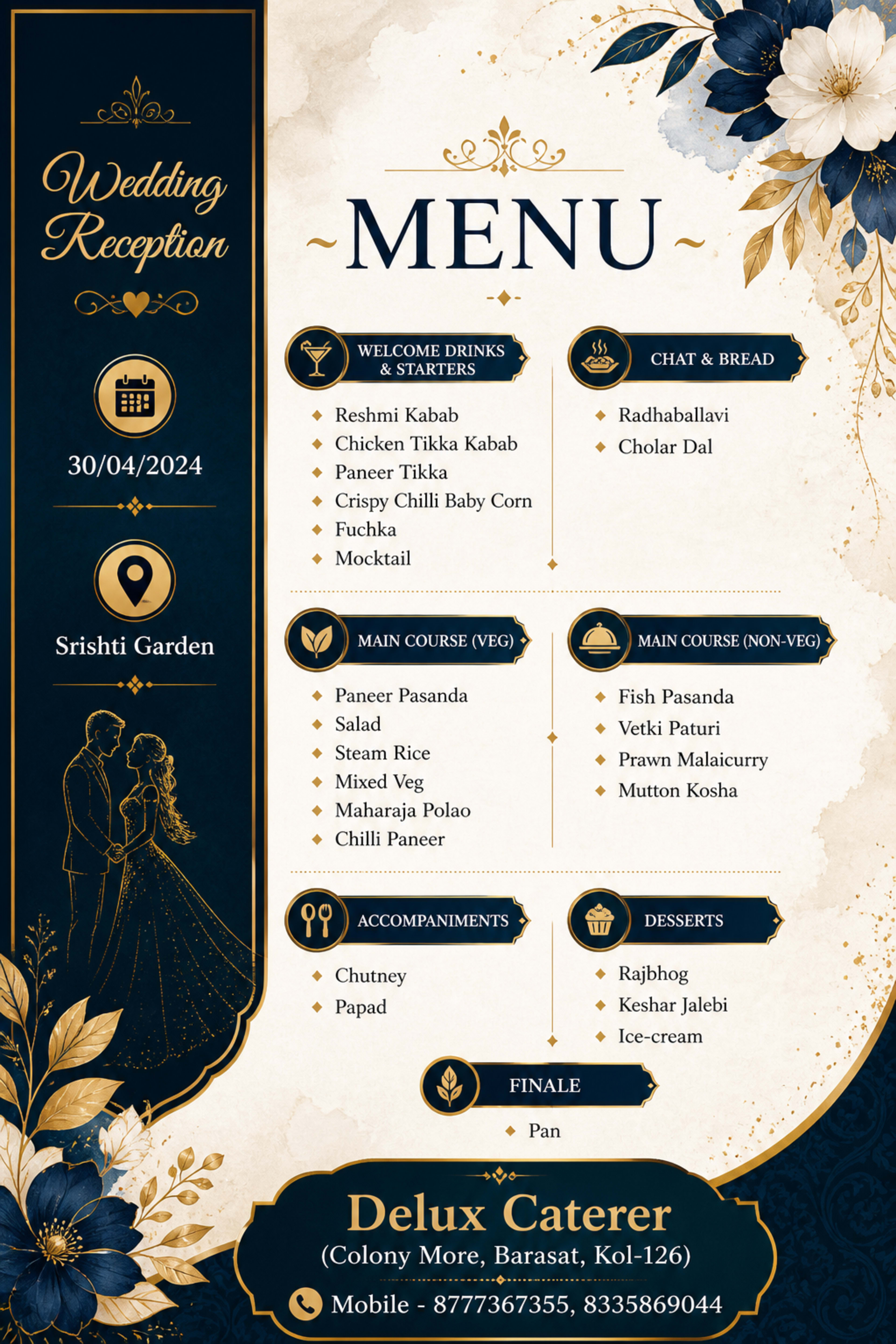 Wedding menu card 18