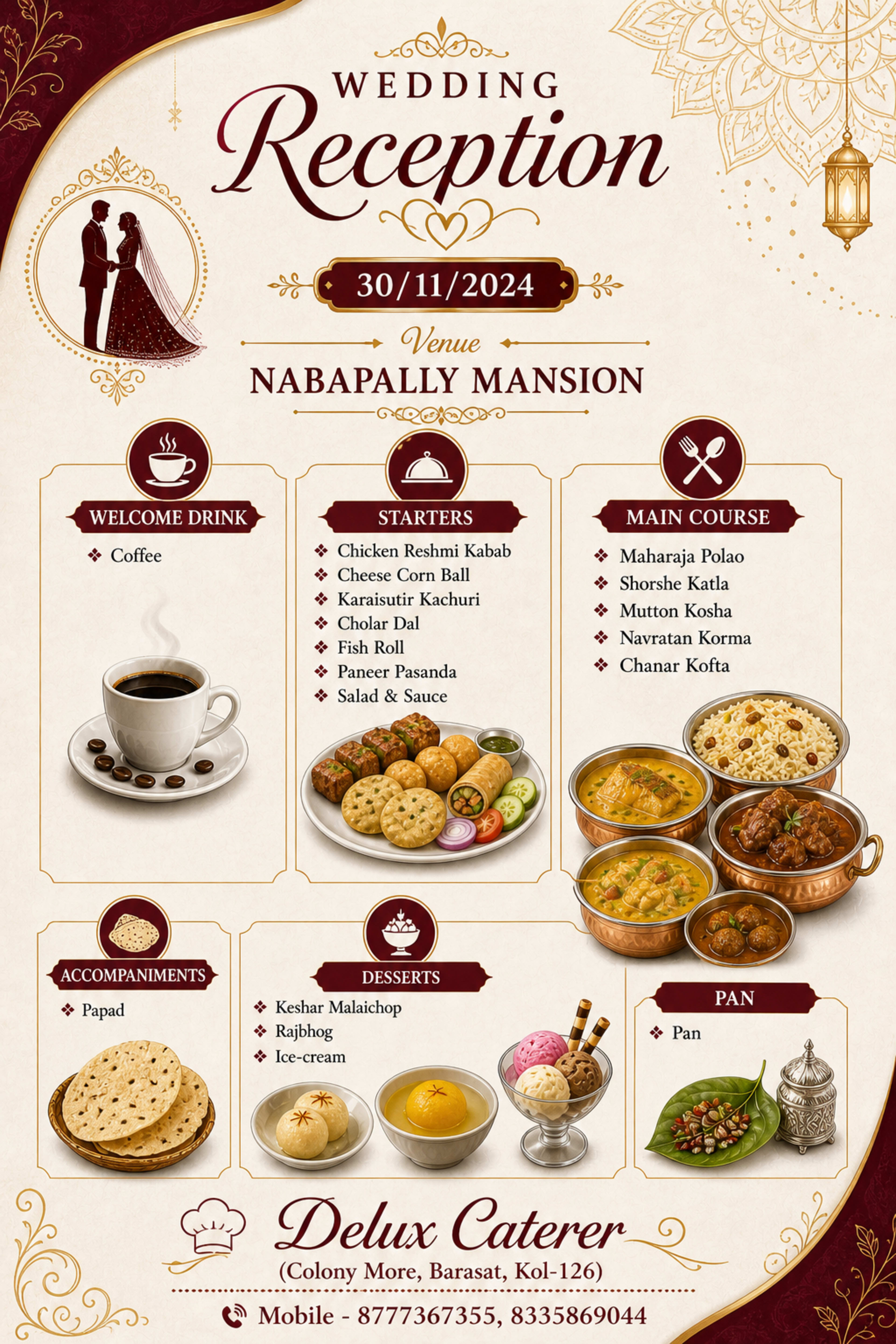 Wedding menu card 21