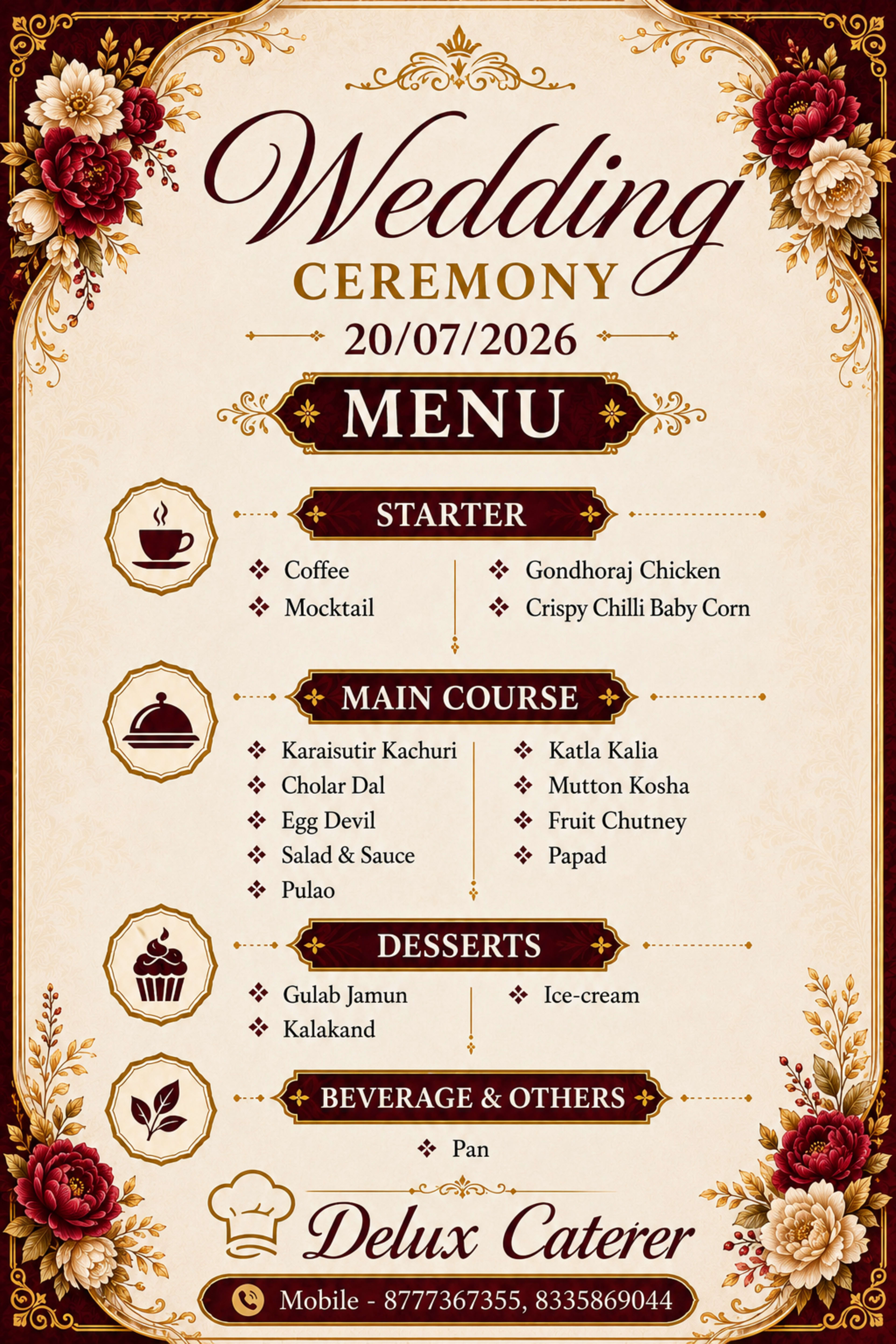 Wedding menu card 24