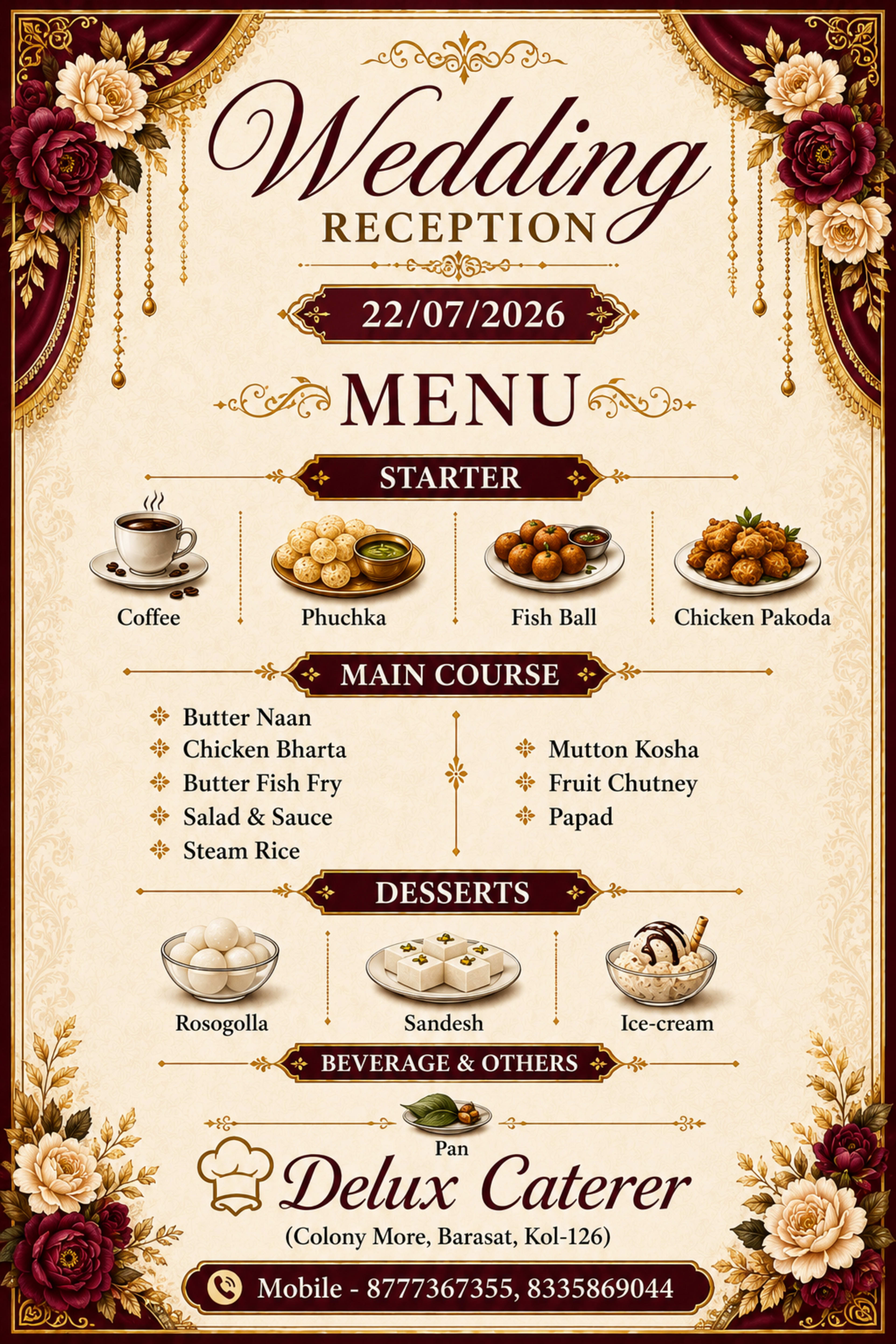 Wedding menu card 25